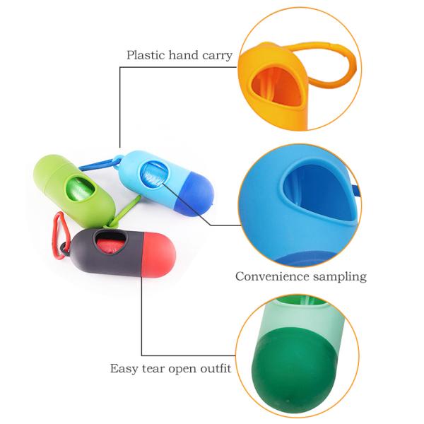 Blue Green Dog Waste Bag Holder 11.5*4.3cm Plastic Dog Poop Holder For Walks