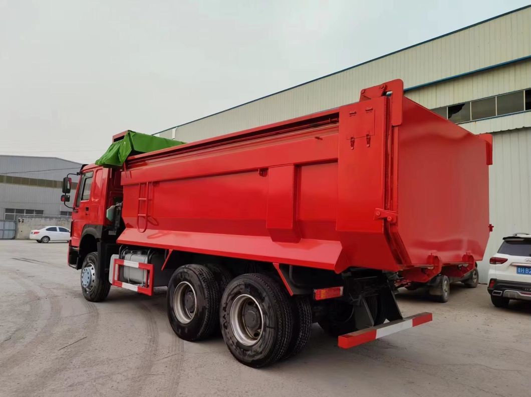 HOWO Dump Truck 12 Tires Tipper Trucks 6X4 Used HOWO Dump Truck in Red for Sale
