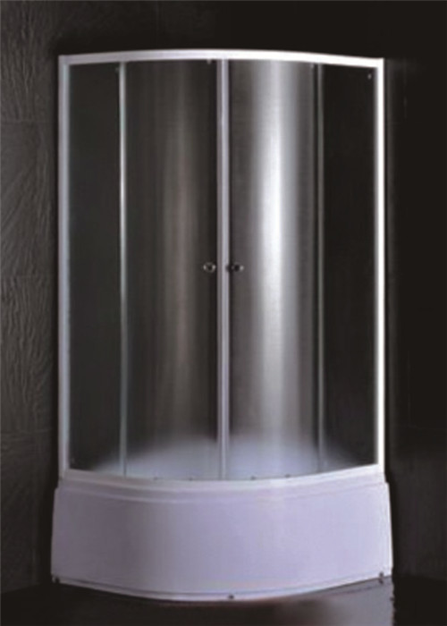 Corner Stand Up Shower Stall , Sector Enclosed Shower Cubicles In Small Bathroom