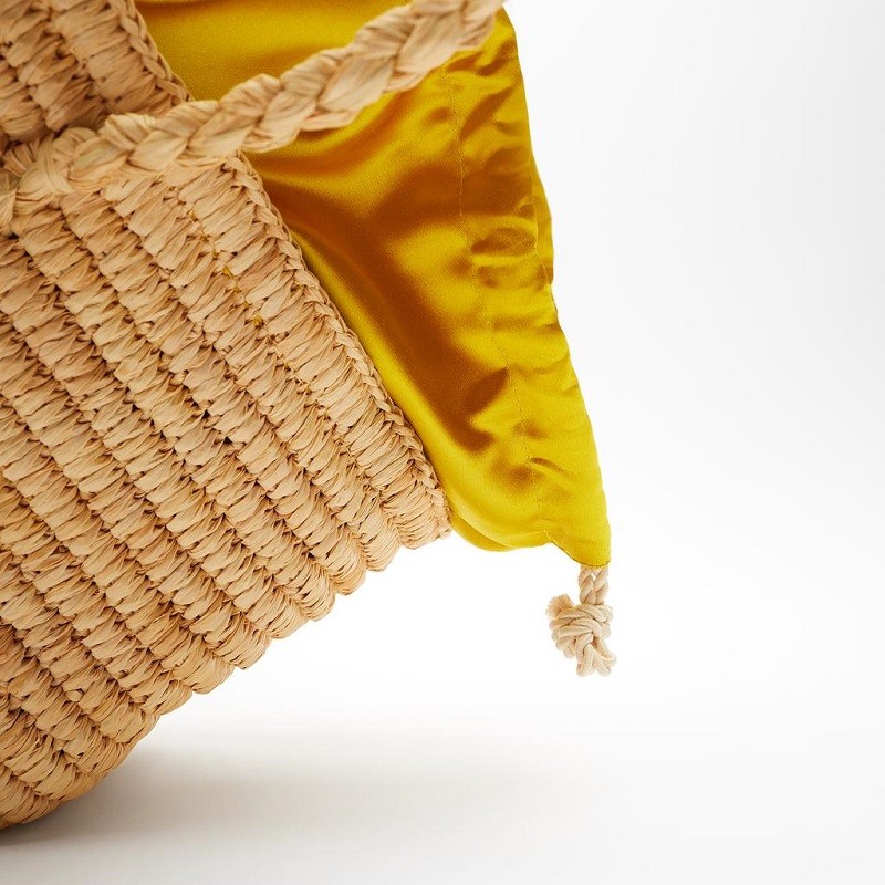 Soft Oversized Beach Basket Straw Tote Bag With Rounded Handles