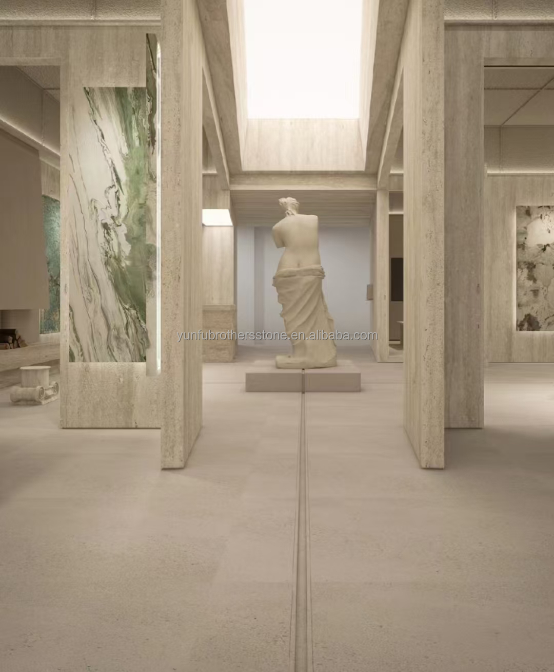 Modern Material Beige Travertine with Good Polished Natural Stone For Wall Cladding Tiles