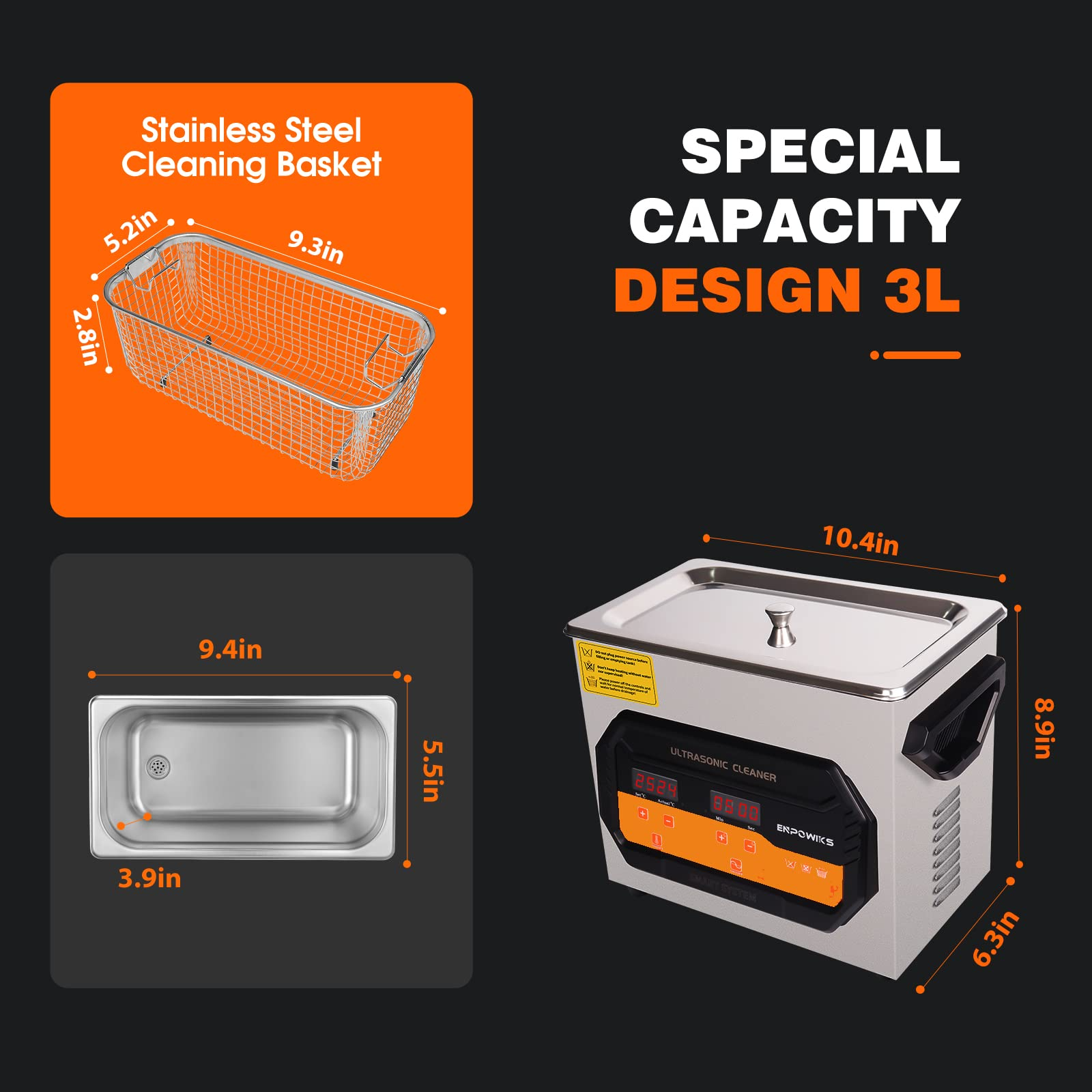 3L Ultrasonic Cleaning Machine 100w Ultrasonic Washing Machine