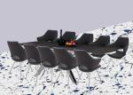 Stylish Rectangular Extendable Dining Table Glossy Stainless Leg Heat Resistant