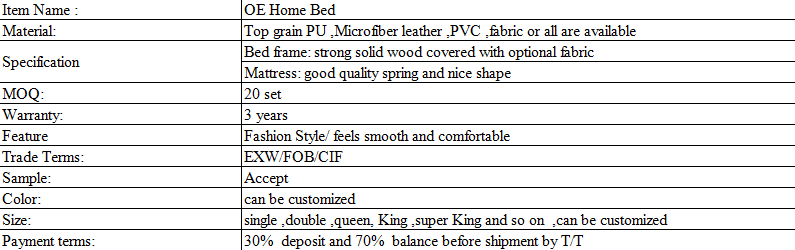 Leather Tufted Upholstered Bed Modern King Bedroom Sets