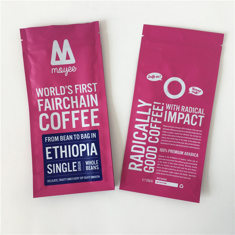 Zipper Coffee Bean Packaging Smell Proof With Heat Seal Side Gusset