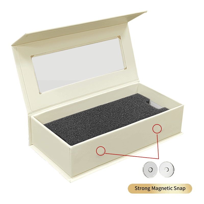 Custom Magnetic Flip Cover Box for Eyeglasses and Sunglasses PVC Clear Window Packaging