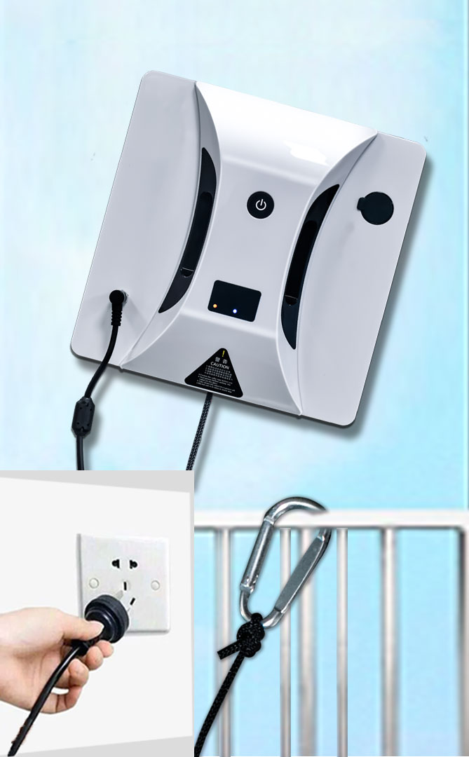 100-240V Direct Square Super Slim Window Cleaning Robot Vacuum Cleaner 80mm Thickness
