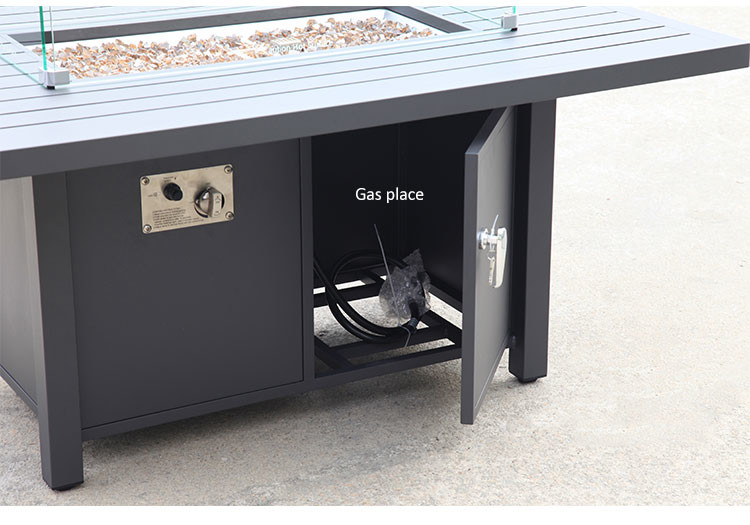Aluminum Square Patio Fire Pit Table Outdoor Sofa Outdoor Furniture Garden Set