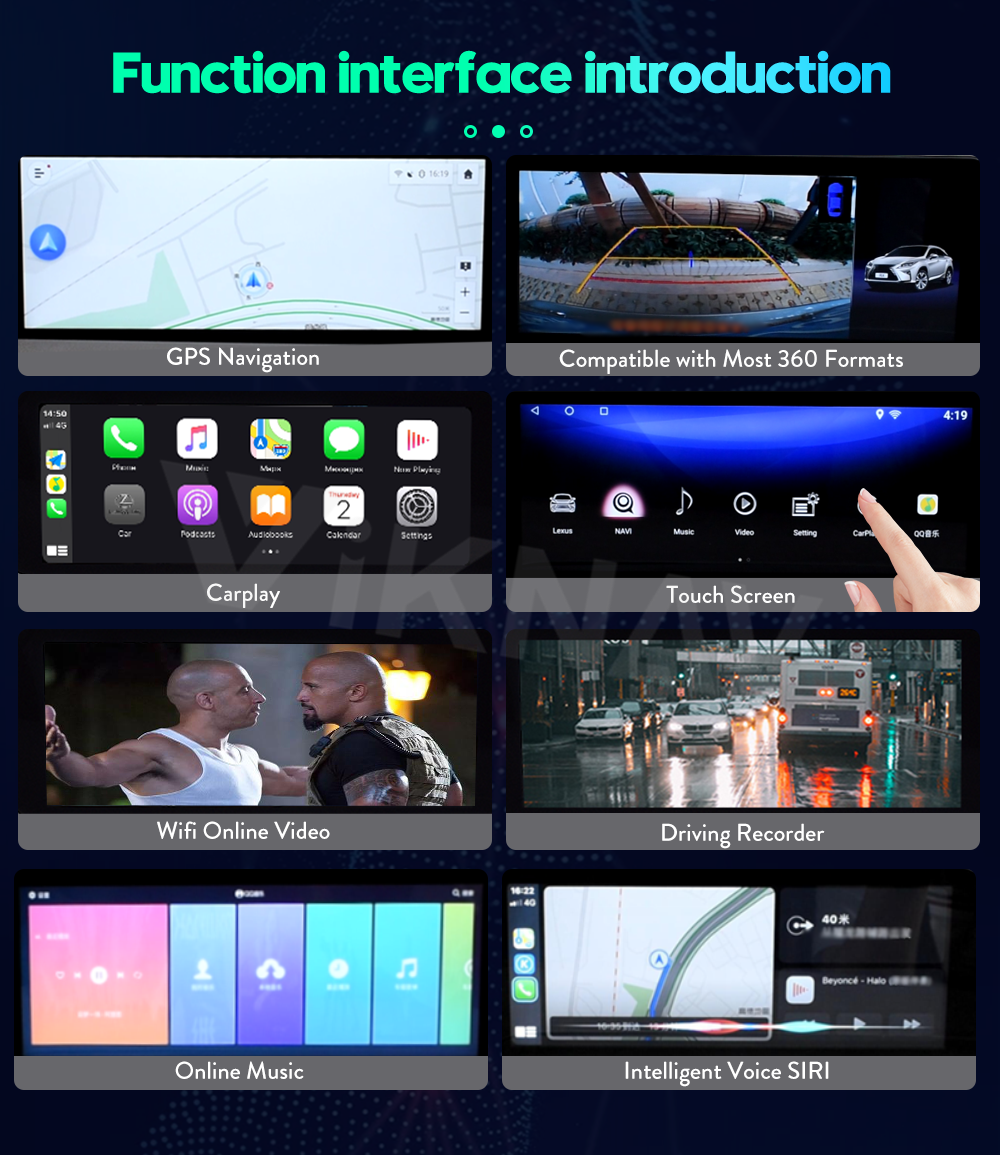 Viknav Car Radio For Lexus ES ES200 ES250 ES350 ES300h (2018-2020) 12.3 inch Video GPS Navigation Multimedia Player
