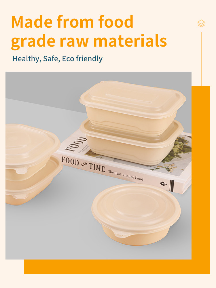 The new design of take-out food packaging lunch box corn starch 500ml rectangular food container