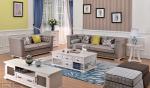 European Modern Style Furniture Living Room Sofa Set Light Brown Color