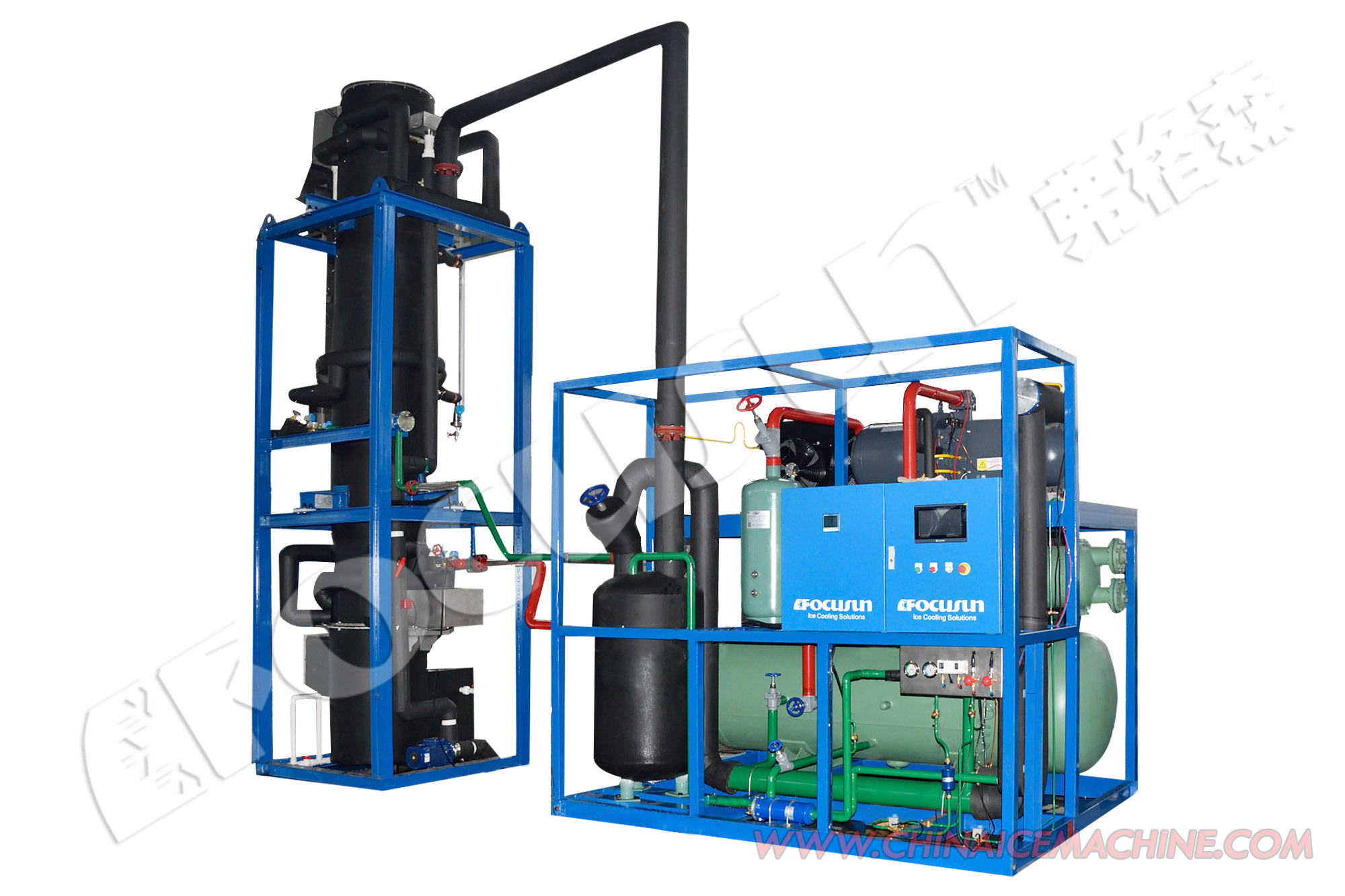 Commercial Tube Ice Machine with 1 Ton Daily Production Capacity and Siemens PLC