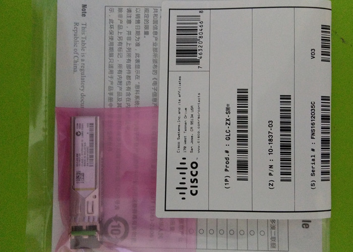 GLC-ZX-SM Fiber Optic Transceiver Module 1550nm 80KM SFP Form Factor 1.25G LC