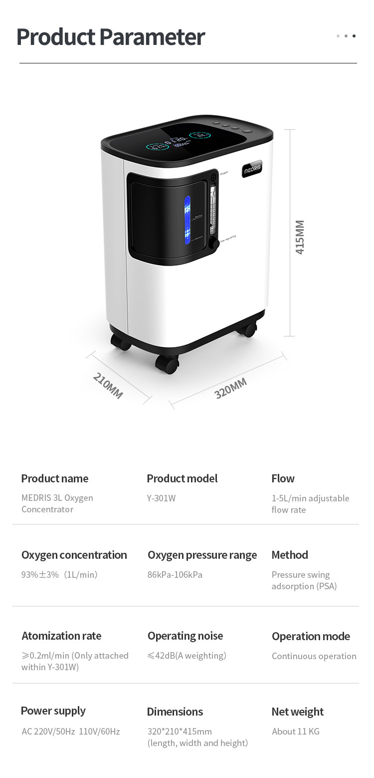 Portable Wireless 3L Oxygen Concentrator With Remote Control High Concentration