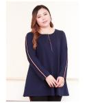 Pullover Blouse Style Plus Size Ladies Shirts Figure Print Wrap Tunic Cotton