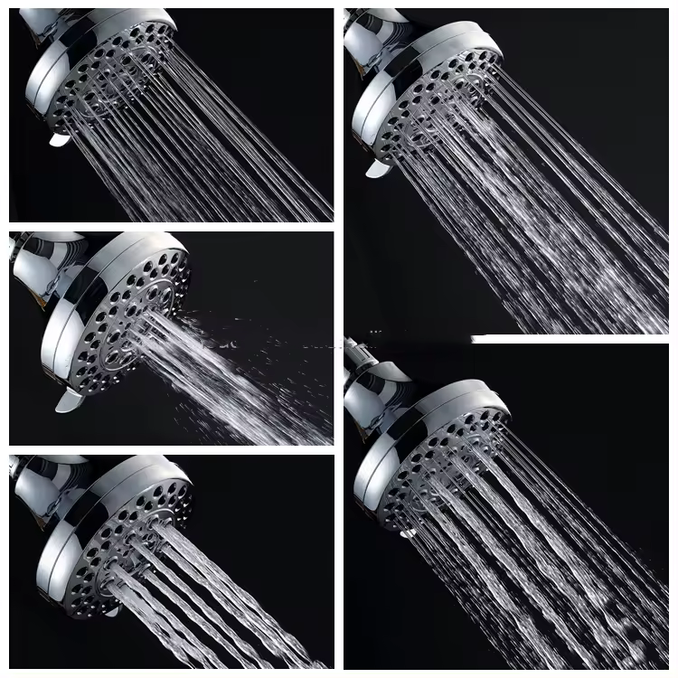 Chrome Finished Multi-Function Shower Head For High Pressure Water Saving In Bathroom