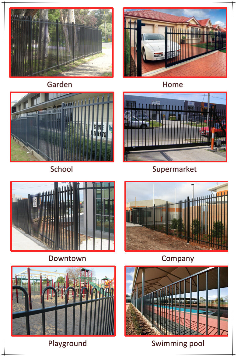 China Powder Coated Outdoor Security Fence/ Steel Fence