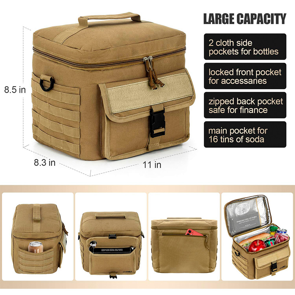 Men Nylon Thermal Cooler Tote With Adjustable Strap