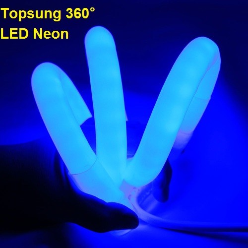 IP67 110 volt dmx led neon rope 16mm 360 degree round flex lights blue
