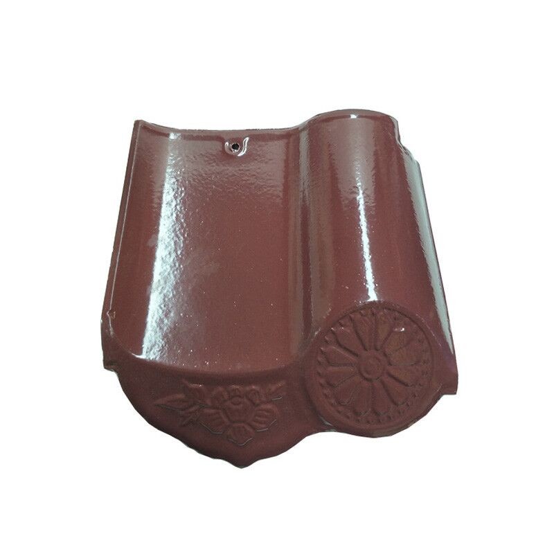 Spanish Glazed Clay Ceramic Roof Tiles 220mm Handmade Lightweight Brown