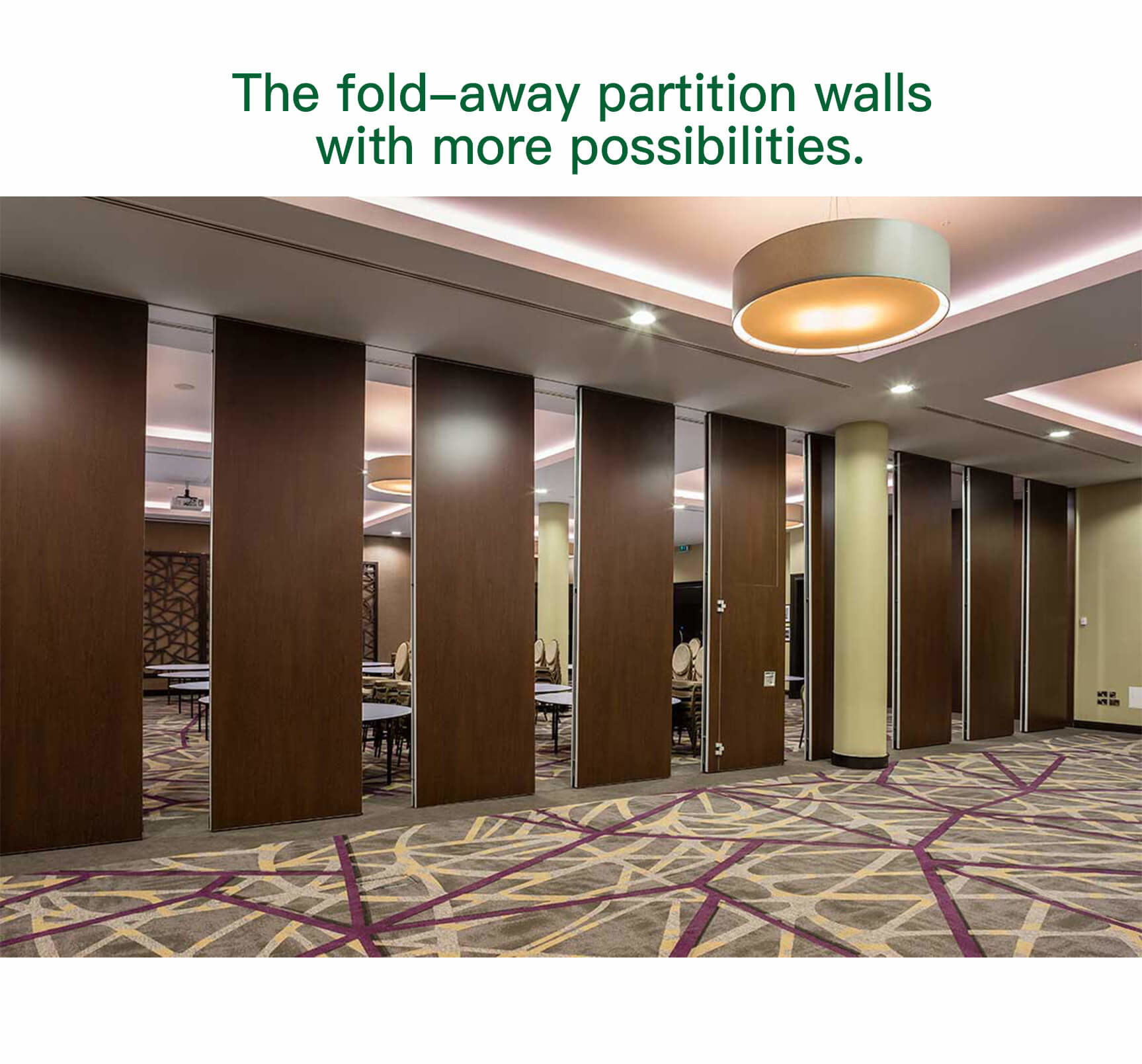 Banquet Hall MDF Operable Panel Partitions , Conference Room Partitions On Wheels