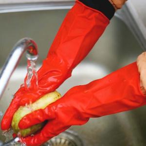 China Waterproof Durable Latex Kitchen Rubber Gloves Reused Household Gloves wholesale