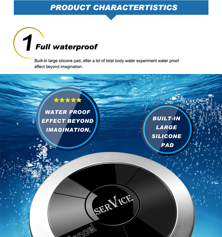 HCM310 Newest 360 degrees all-round waterproof restaurant wireless service call button
