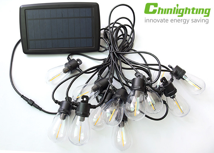 27FT Solar Garden String Lights with hanging hook 3W Solar S14 Bulb String Light