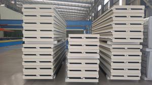 China Fireproof / Waterproof 1000mm PU Glass Wool Sandwich Roof Panel wholesale