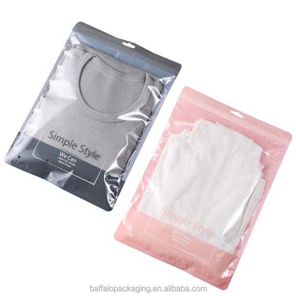 Custom Printed Clear Underwear Packaging Bags with Hang Hole Multi-layer Zipper Heat Sealable Bag