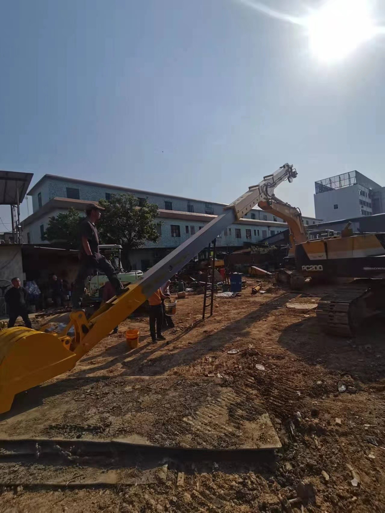 PC200 ZX200 CAT320 Excavator Telescopic Boom Digger Arm Wear Resistant