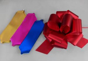 China Cheerleading Accessories Metallic Pom Pom Bows Pull Ribbon Bows wholesale