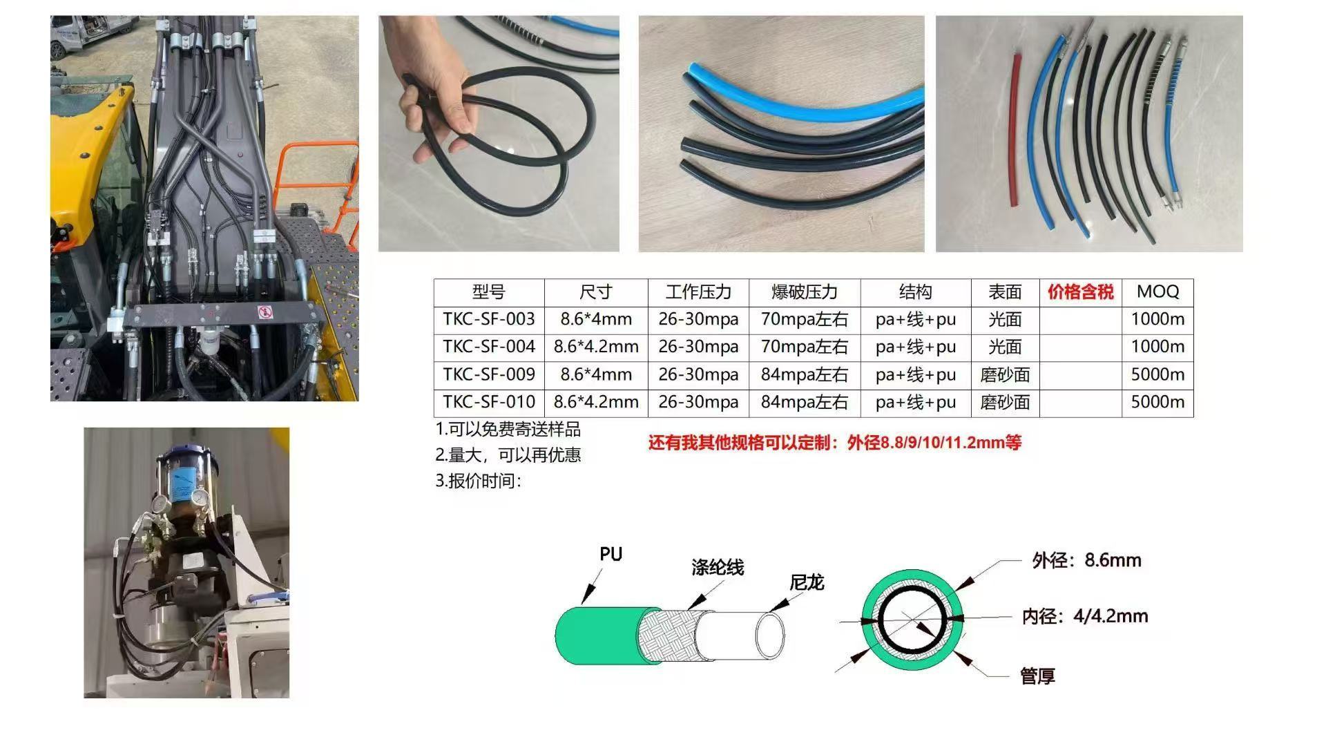 High Pressure Polyamide Nylon Pneumatic Tube 4mm 6mm 8mm 10mm 12mm PA Air Hose for Air Compressor ​