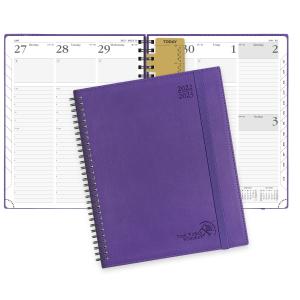 China 100GSM Paper Large Academic Planner Purple Softcover Wirebound wholesale