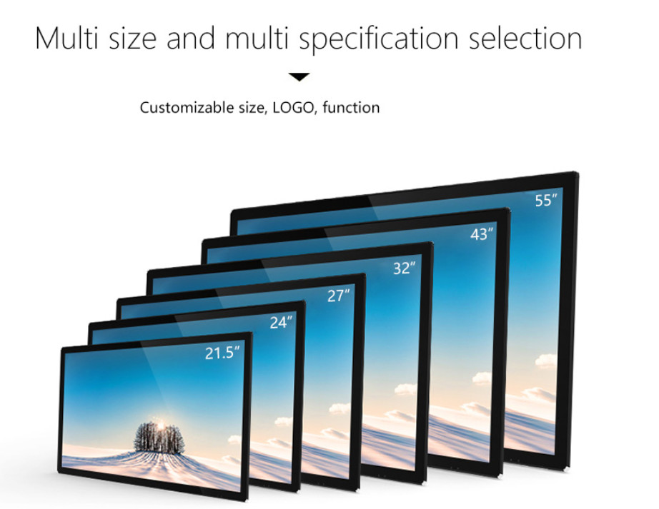 23.8'' 24'' 27'' Wall Mounted Advertising Display , Interactive Digital Display Screens