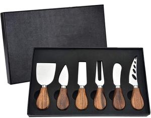 China Stainless Steel Wood Handle Cheese Knives 4 - 6 Pieces customized Logo wholesale
