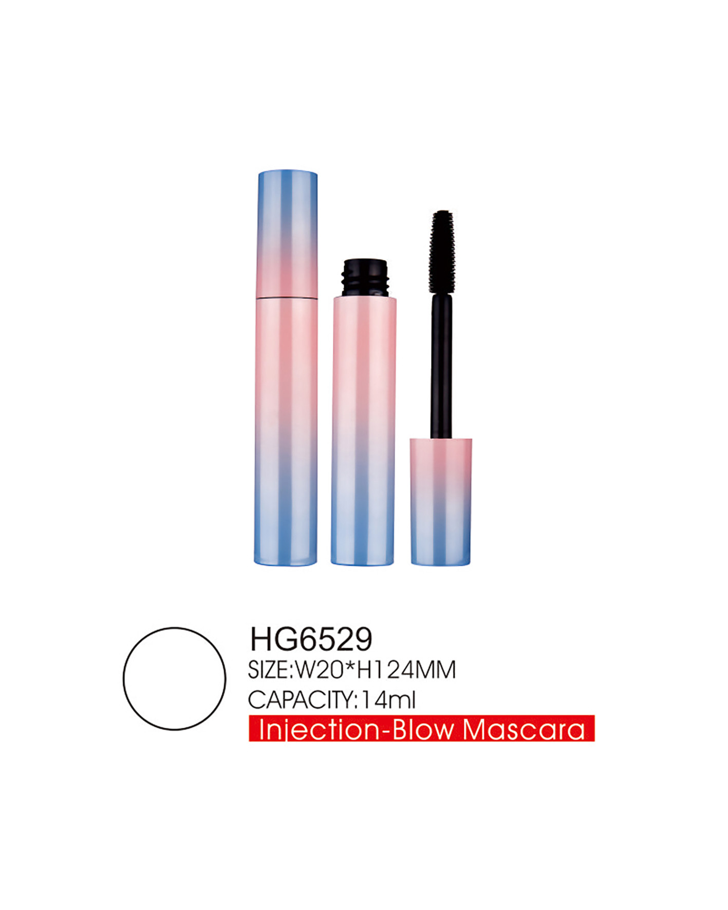 Big Volume 14ml Empty Mascara Tube ABS PETG Mascara Wand And Bottle