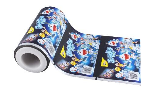 Laminated plastic package film roll gravure printing handling PET/PE laminating film roll for food packaging