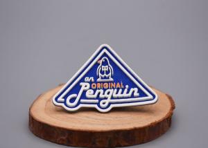 China Hot Melt Adhesive Printed Silicone Clothing Labels Customized Twill Back wholesale