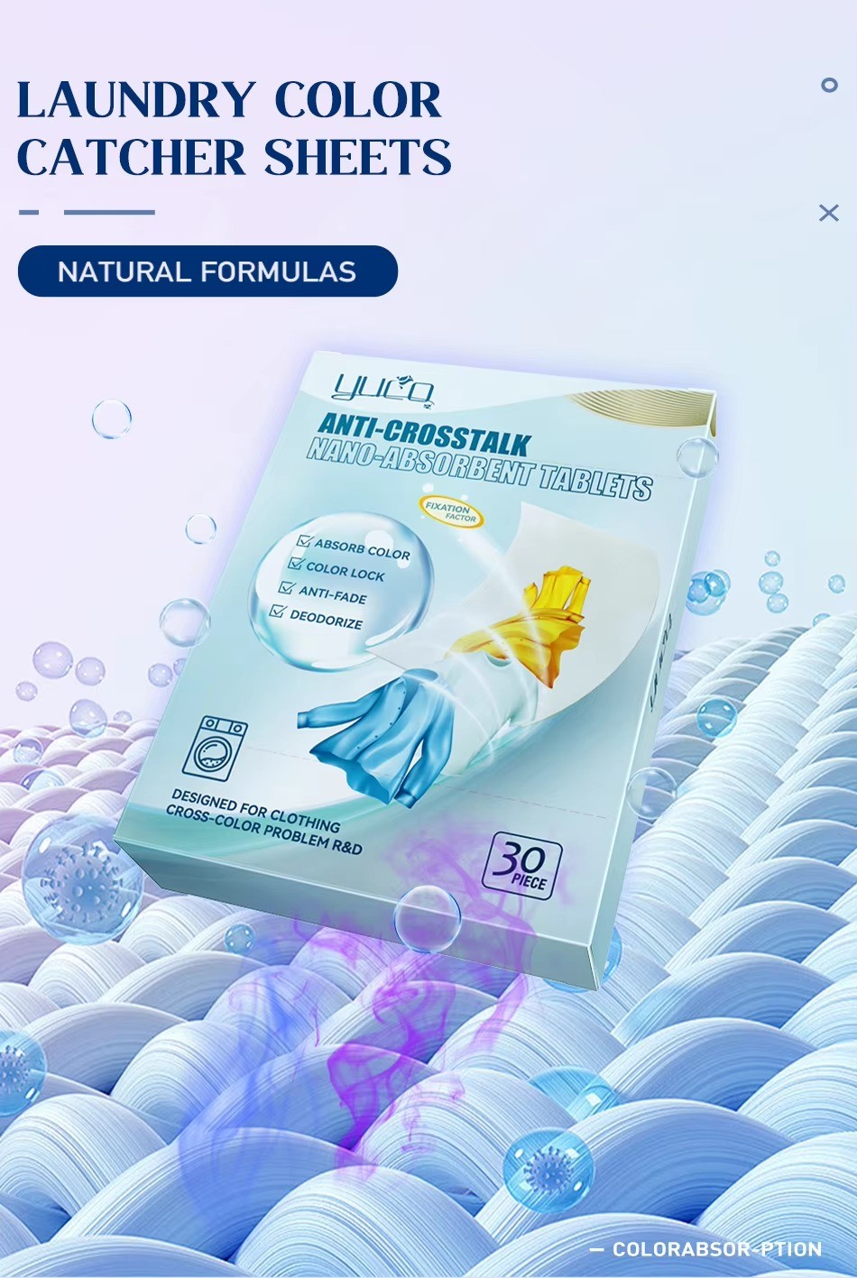 Clothes Color Grabber Laundry Sheets Customized With Long Lasting Scent