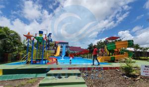 China Hotel Playground Water Park Slide Equipment Fiberglass HDG Steel wholesale