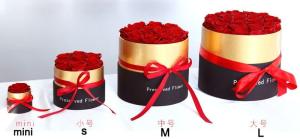 China Preserved flowers gift boxes luxury gift preserved roses round box flower gift box with ribbon wholesale