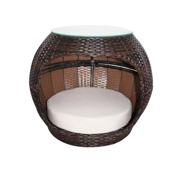 13mm Eco-Friendly Rattan Cat Bed Woven Apple-Shape Dome Cat Cave Cushion Coffee Table Natural Pet Houses Furniture
