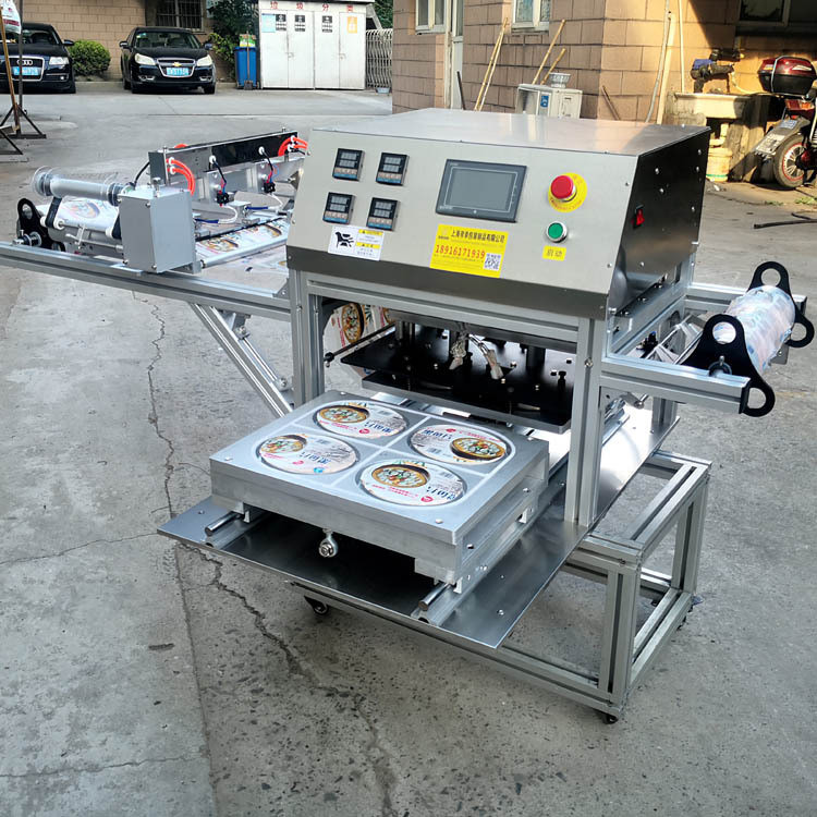Semi Auto 1.5KW Rectangle Tray Sealing Machine For Seafood