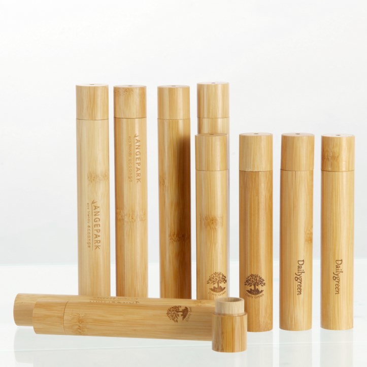 OEM Bamboo Toothbrush Case 21cm Eco Friendly Toothbrush Travel Case
