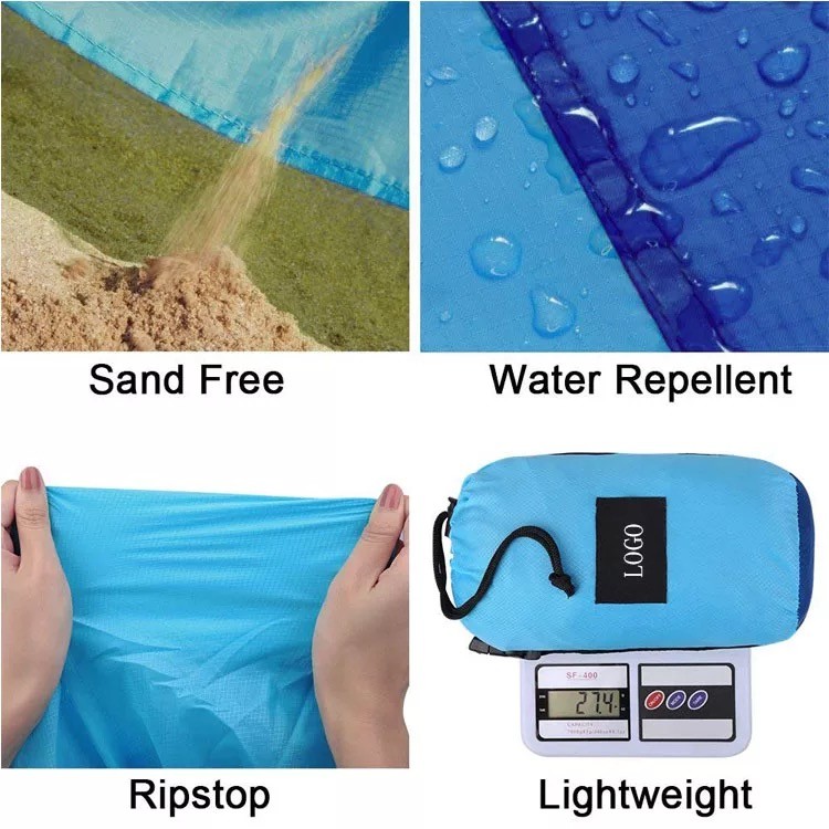 610g 3 Layers Ripstop Nylon Portable Picnic Blanket