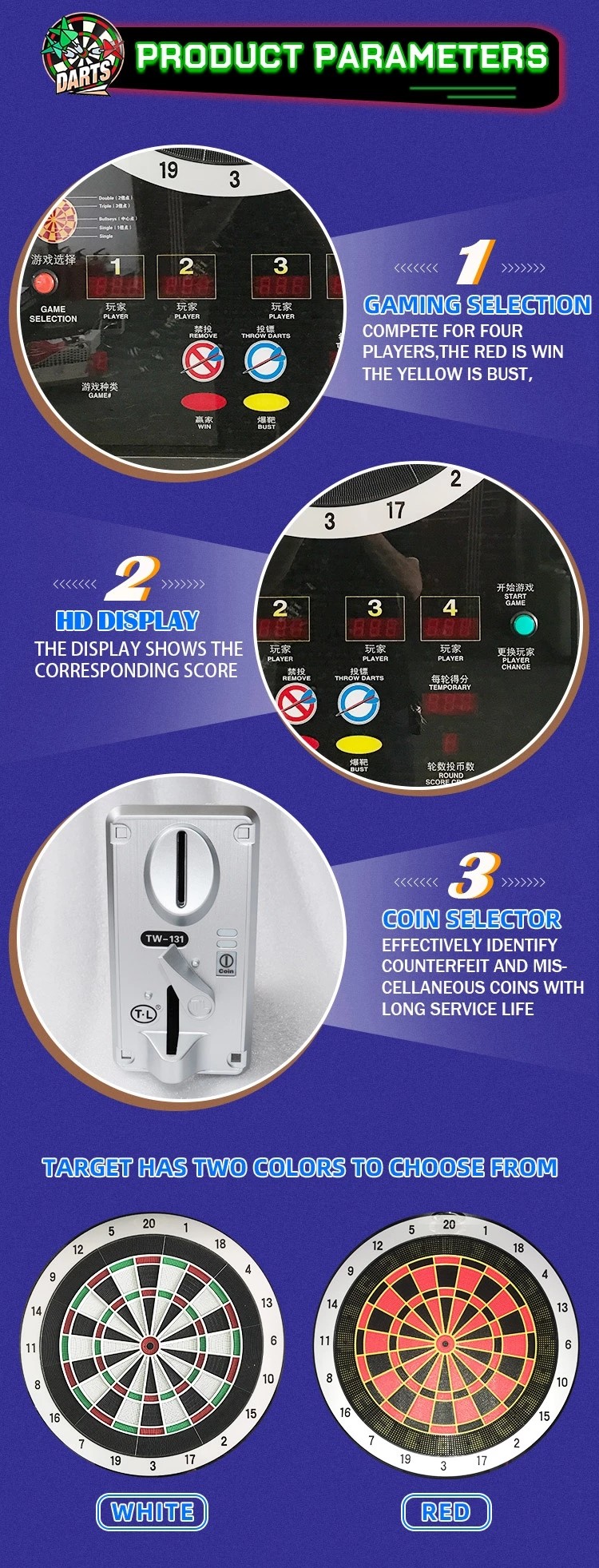 Indoor Sport Electronic Dart Machine Coin Operated Dartslive Machine