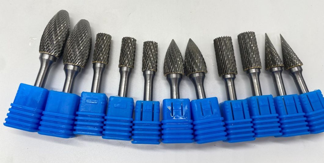 1/4 Inch Shank Burrs Tool Bit 6mm Double Cut Carving Grinder Bit Engraving Tungsten Carbide Burr Set Rotary File Tungsten Burr