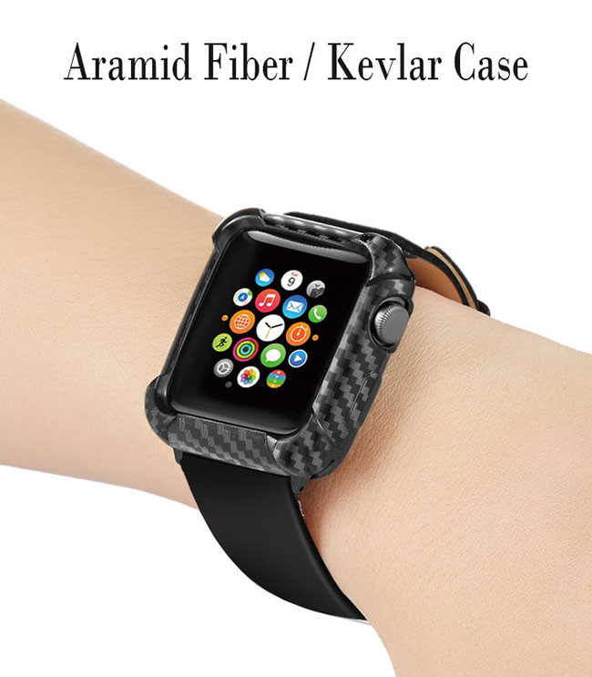 Black Color Aramid Fiber Apple Watch Protective Case