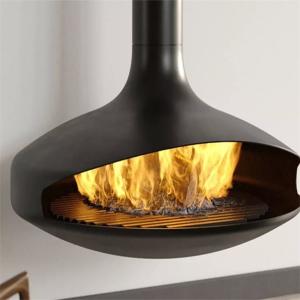 China 100cm Modern Wall Mounted Indoor Hanging Wood Burning Suspended Fireplace wholesale